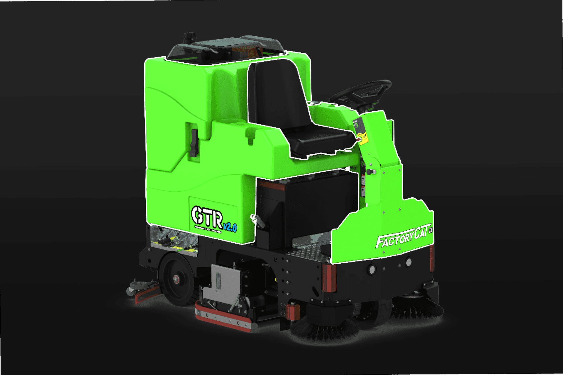 FactoryCat Floor Scrubber - Green Antimicrobial Tanks 